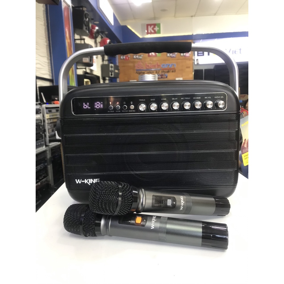 Loa Bluetooth karaoke W-King K9, 100W, tặng kèm 2 micro không dây, WKing K9, Loa di dộng, Loa xách tay