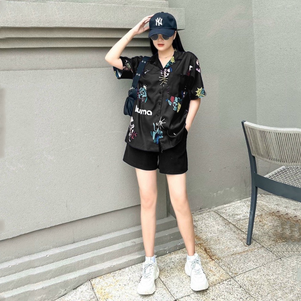 Áo Sơ Mi Tay Lỡ Pu.ma Hàng Xuất Xịn, Chất Vải Thoáng Mát