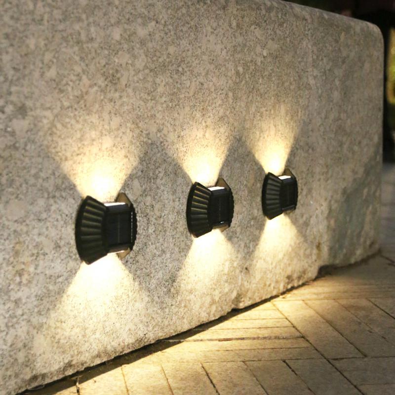 Đèn LED Gắn Tường Sử Dụng Năng Lượng Mặt Trời Cảm Biến Ánh Sáng Trắng Ấm Chống Thấm Nước Sử Dụng Ngoài Trời Cho Sân Vườn/Gara Xe