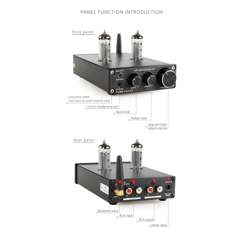 Bộ Preamplifier FX-AUDIO TUBE-03 MKII Bản Nâng Cấp Dùng Bóng 6K4 Chipset ESS9023 Công Nghệ Bluetooth 5.0 HIFI