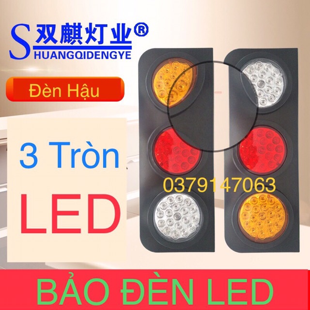 Đèn hậu xe tải Led 3 khoang tròn. Đèn hậu ô tô, xe tải container.. cao cấp!