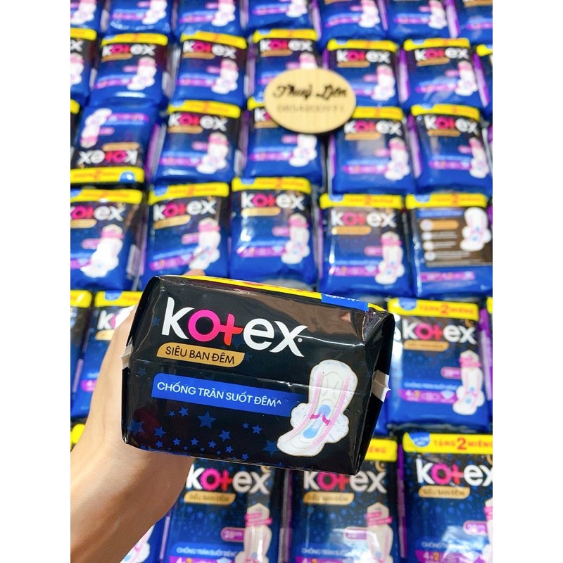 BĂNG VỆ SINH KOTEX BAN ĐÊM 28CM ( 4 miếng đang dc tặng kèm thêm 2 miếng)