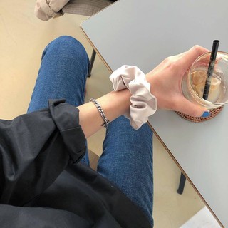 Dây Buộc Tóc Scrunchies Lụa Mềm Đơn Sắc