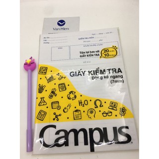 Giấy kiểm tra kẻ ngang Campus ( 10 tờ đơn và 20 tờ đôi)