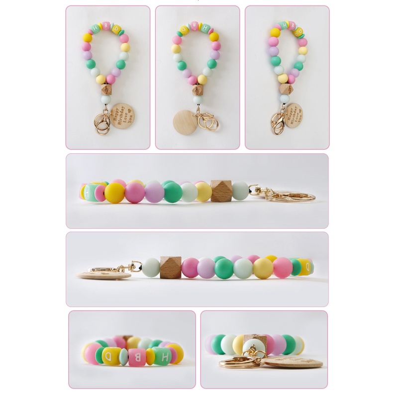 Vòng Tay Chuỗi Hạt Silicone Màu Dạ Quang Co Giãn