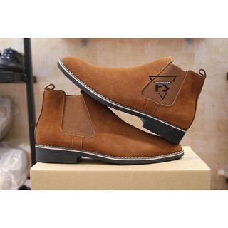 Chelsea boot nam da lộn cổ lửng
