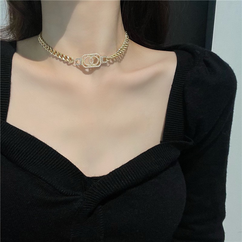 Vòng cổ Đính Ngọc Trai Giả Sang Trọng C348