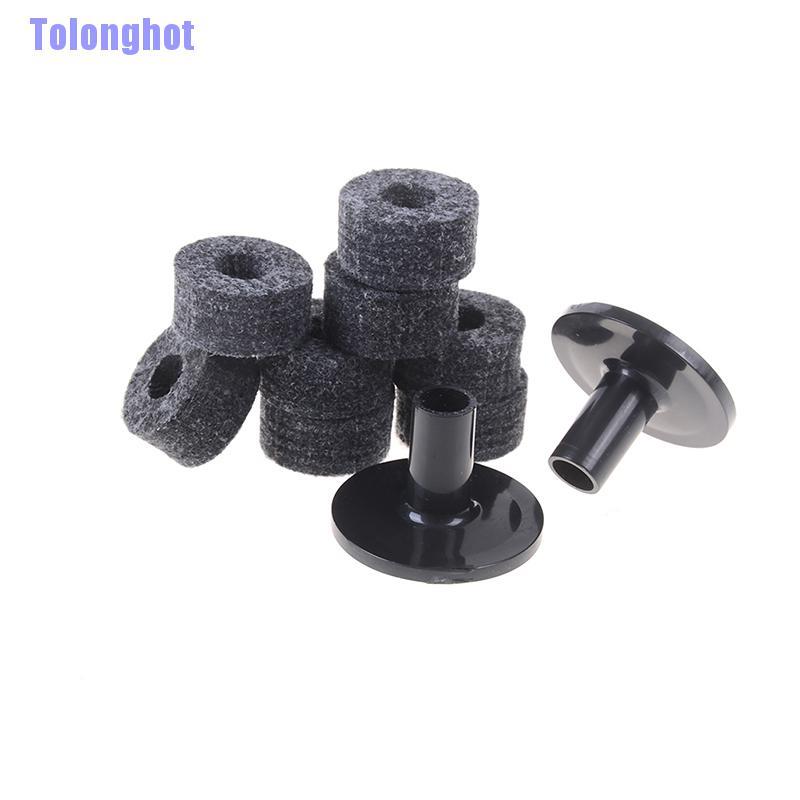 Tolonghot> 8PCS 25mm felt washer + 2PCS cymbal sleeves replacement for shelf drum kit