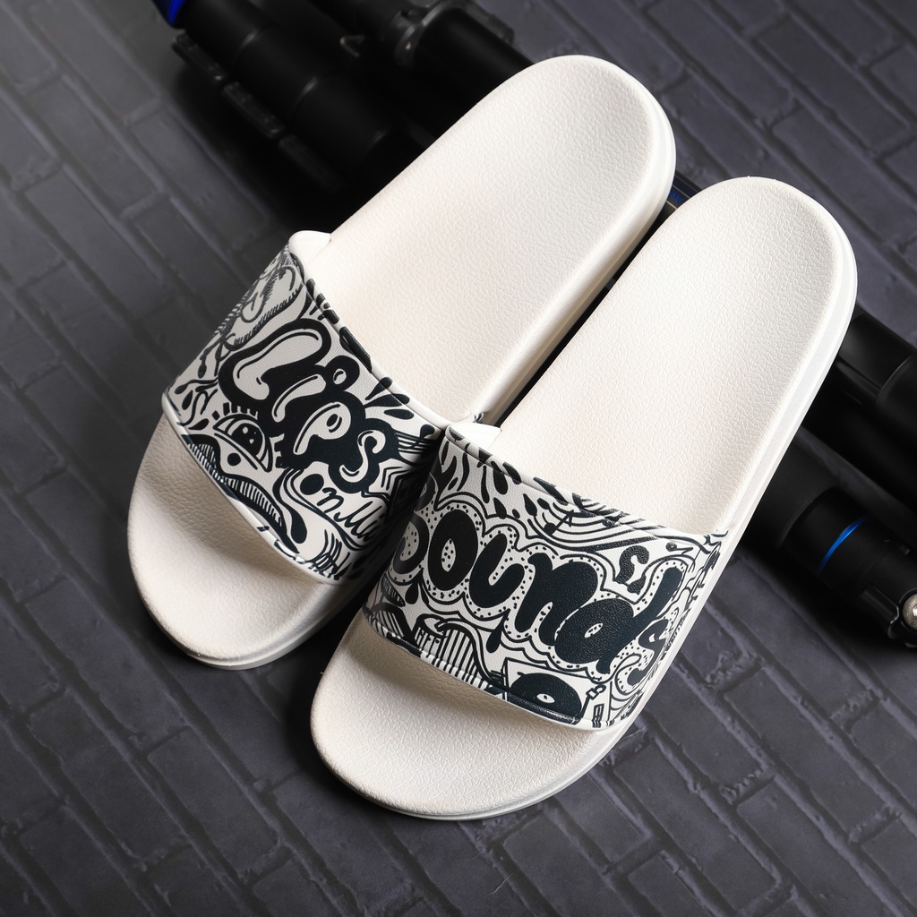 Dép Quai Ngang Unisex DETU DNT10 đế trắng quai trắng