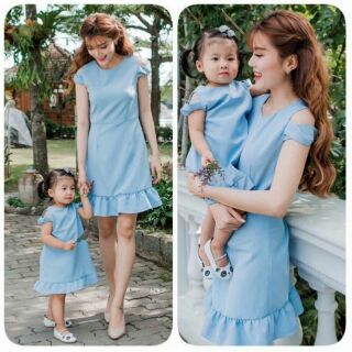 Set đầm xanh Mẹ và bé