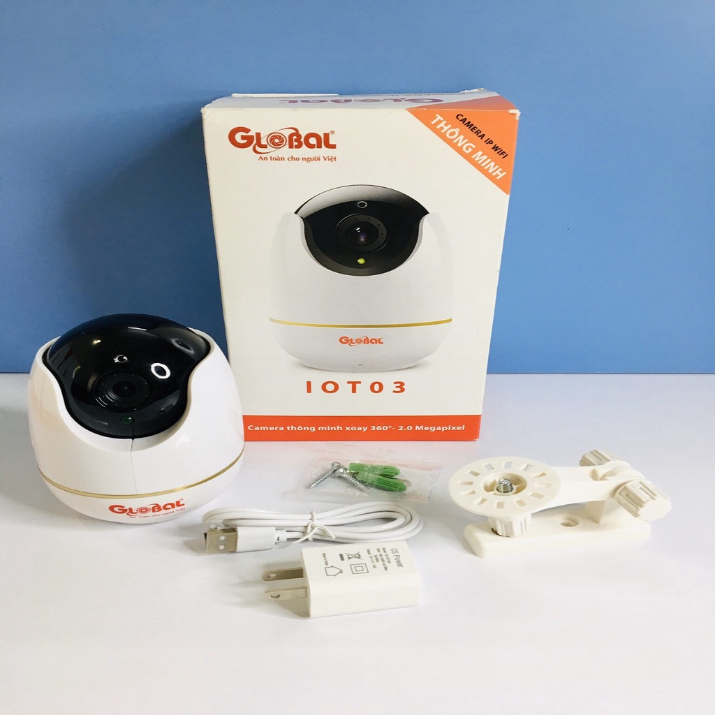 Camera IP Wifi PTZ,  Camera IP Wifi Global IOT-03 2.0Mp 1080p Có Báo Động, Quay Quét 360 Độ