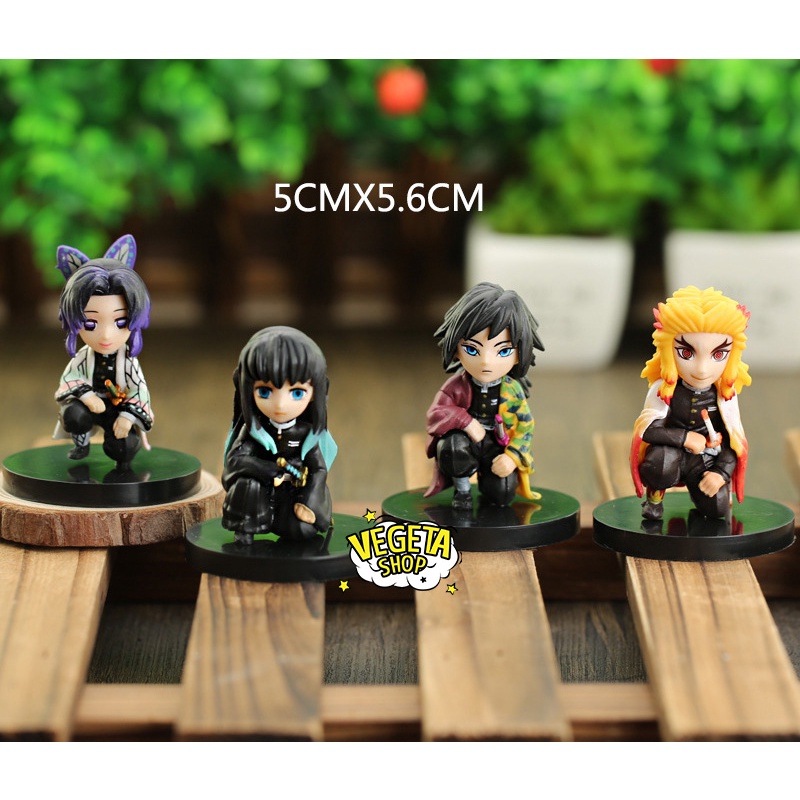 Mô hình Kimetsu No Yaiba - Mô hình thanh gươm diệt quỷ - Set 4 trụ cột Tokito Giyu Shinobu Rengoku - Cao 6,5cm