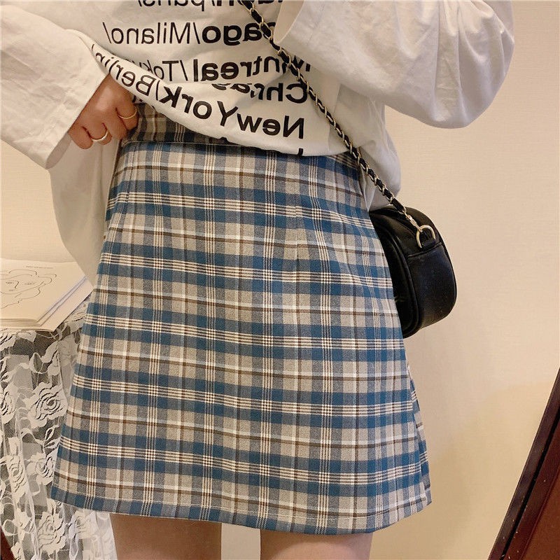 Korean fashion high-waisted plaid short skirt for women | BigBuy360 - bigbuy360.vn