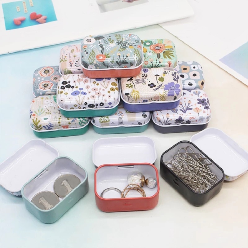 Hộp Thiếc Mini Hình Chữ Nhật Dễ Thương Đựng Đồ Trang Trí Tiệc Cưới