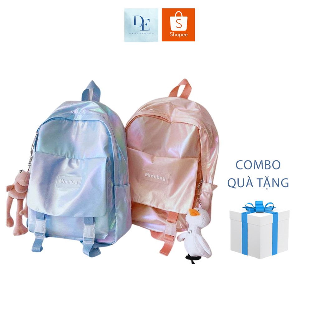 Balo Thời Trang Nam Nữ Ullzzang Chống Nước MRMIBAG Ba Lô Trơn Bóng Siêu Cá Tính