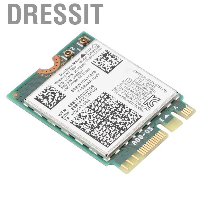 Dressit Dual Band 867Mbps WiFi Wireless Card For Intel 7260AC NGFF/M2 2.4G/5Ghz 802.11ac