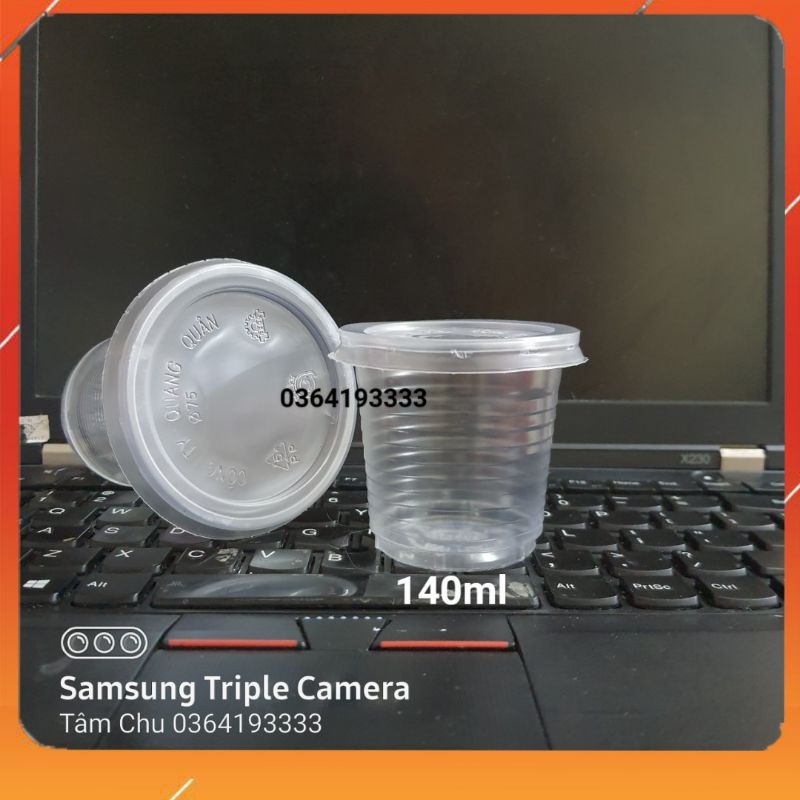 50 Cốc nhựa có nắp 140ml đựng sốt, nước chấm, thịt, rau, cháo | BigBuy360 - bigbuy360.vn