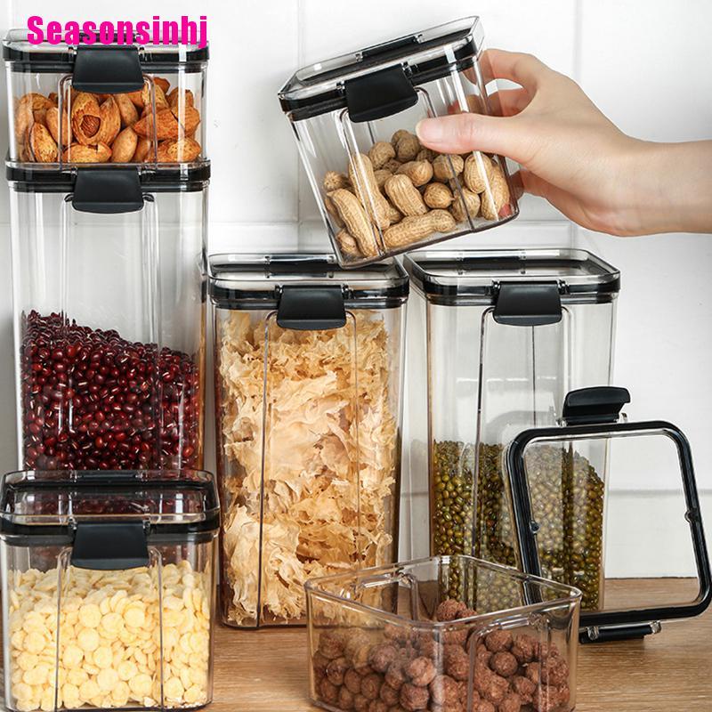 【Seasonsinhj】Food Storage Container Refrigerator Multigrain Tank Transparent Se