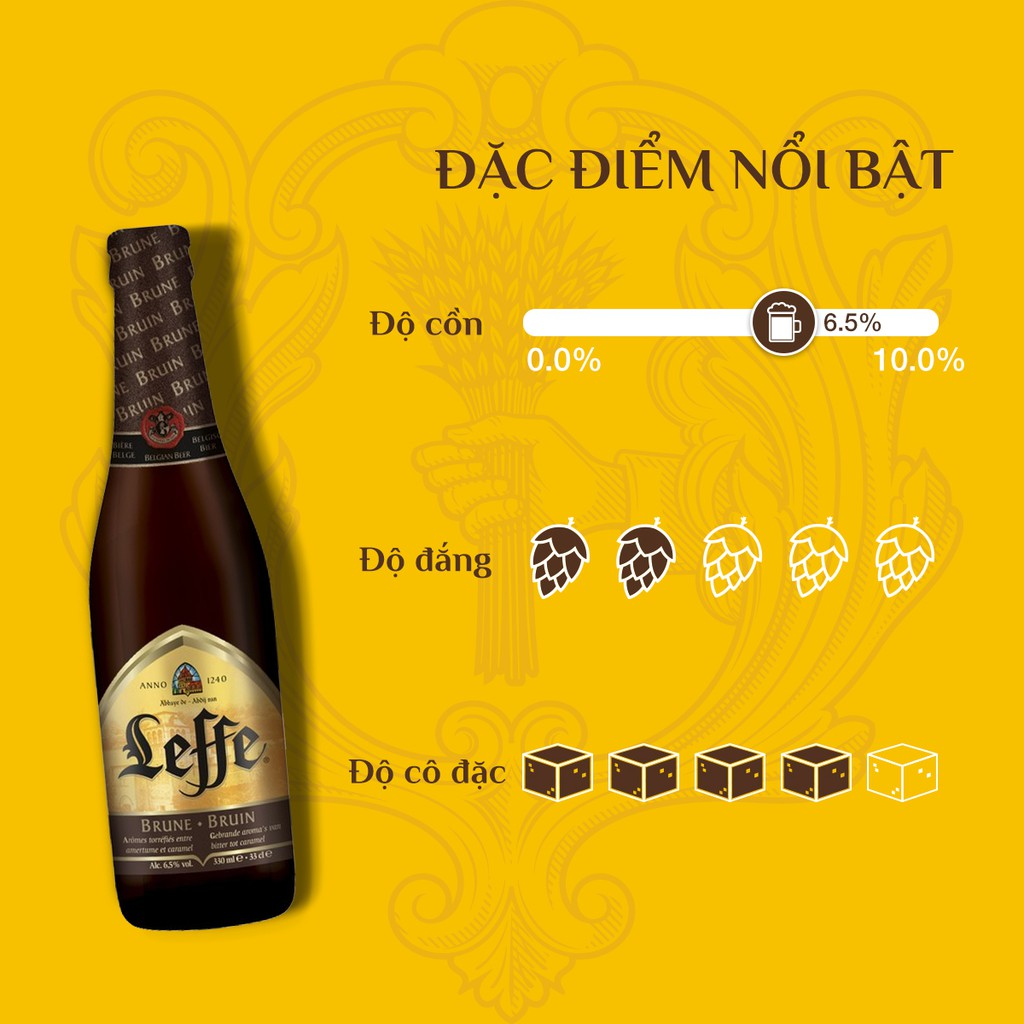 Bia Leffe Brune nhập khẩu thượng hạng lốc 6 chai (330ml/chai)