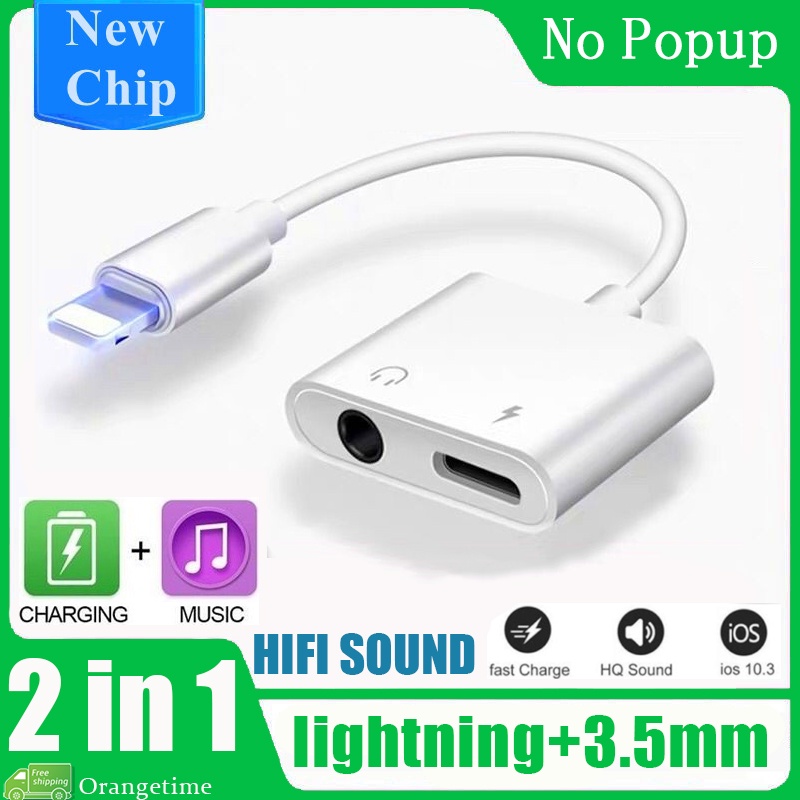 Đầu Chia Cổng Sạc Và Tai Nghe 2 Trong 1 Giắc Cắm 3.5mm OTG Chuyên Dụng Cho Iphone7 8 X 11 12 13