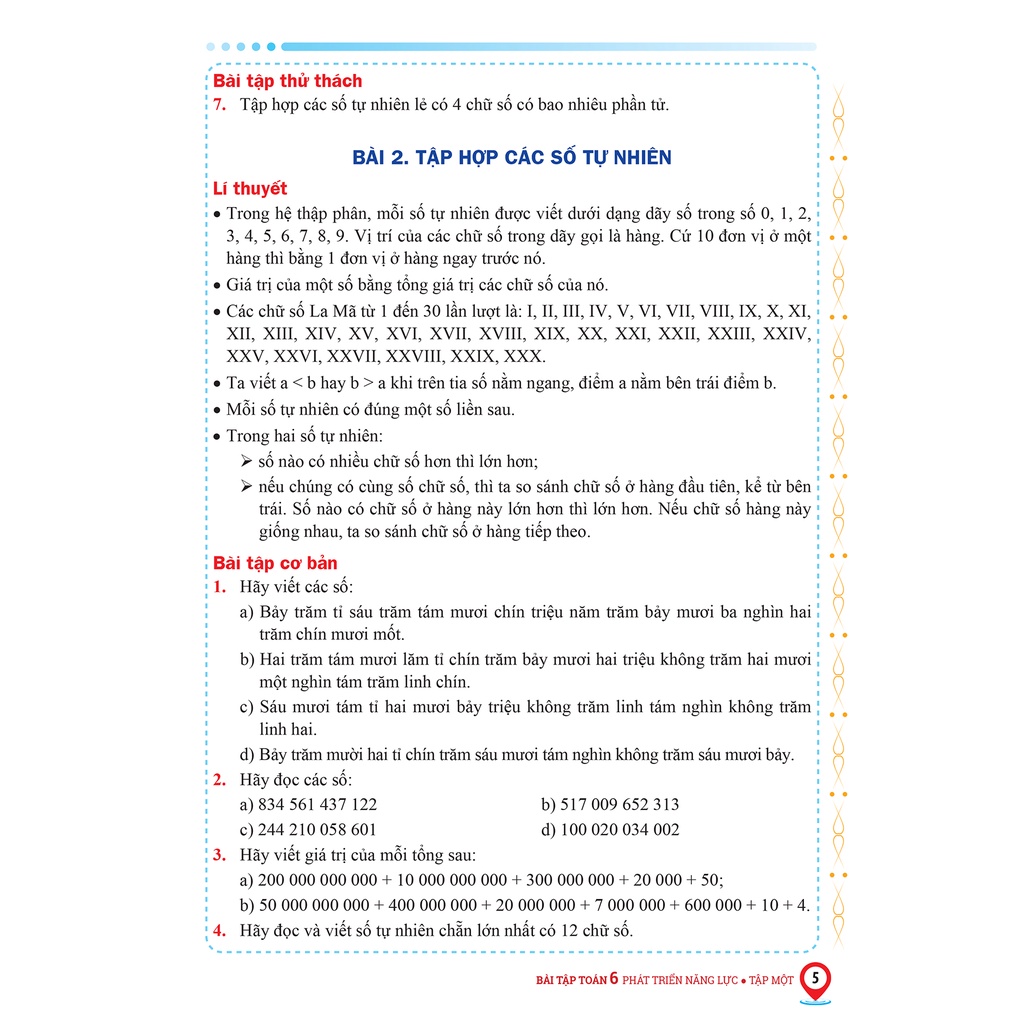 Sách – Bài tập Toán 6 phát triển năng lực tập một