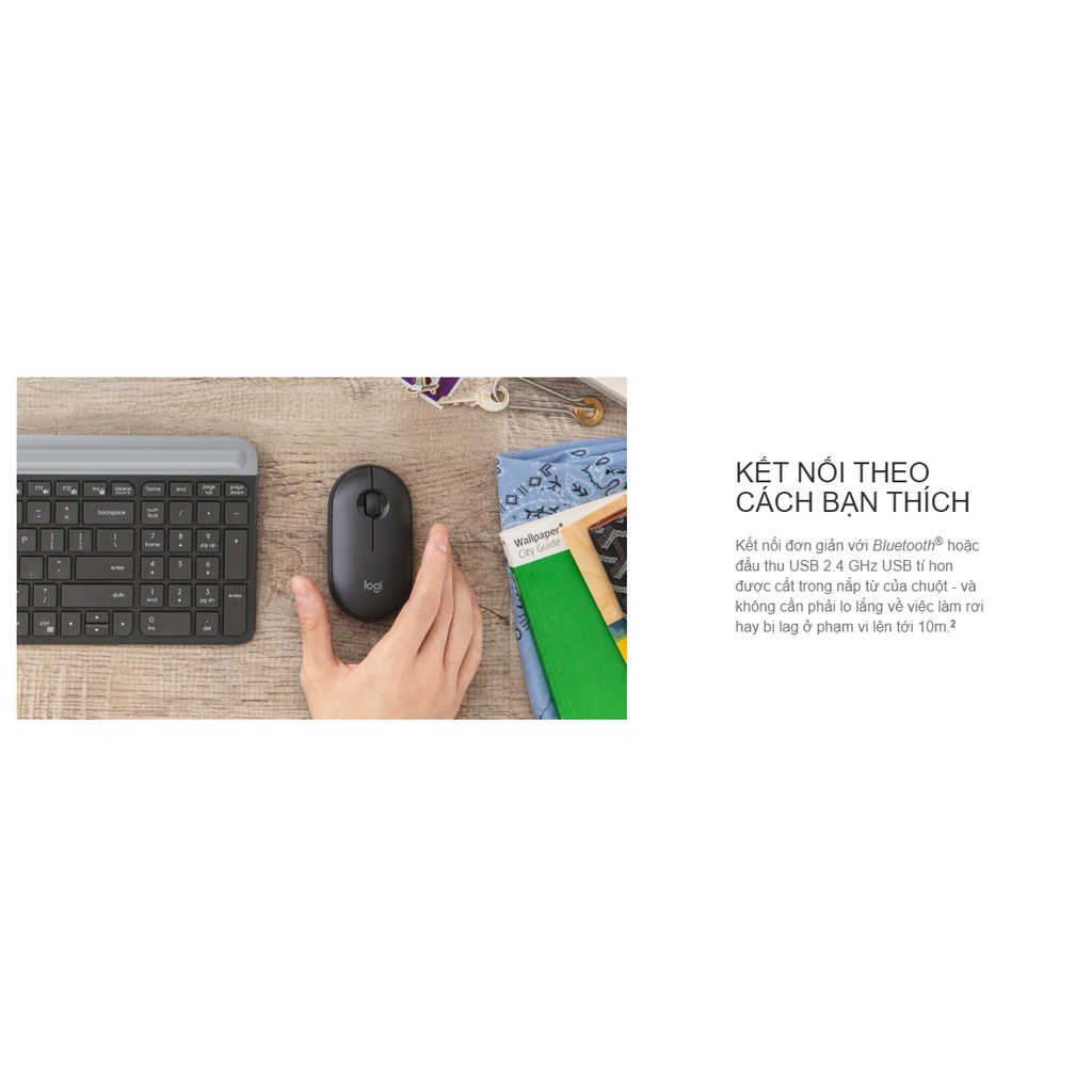 Chuột không dây Bluetooth Logitech Pebble M350 / M350s - Hàng chính hãng
