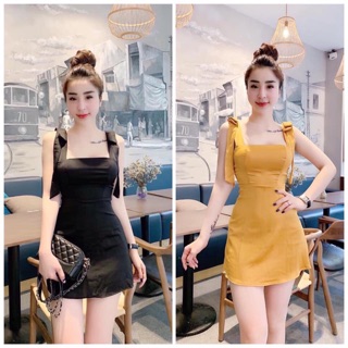 Váy Lụa Nơ Vai ( kèm ảnh thật)