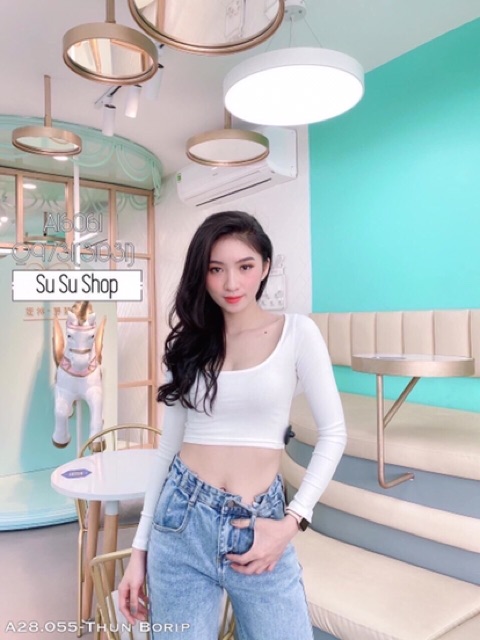 ÁO CROPTOP BODY TAY DÀI CỔ VUÔNG