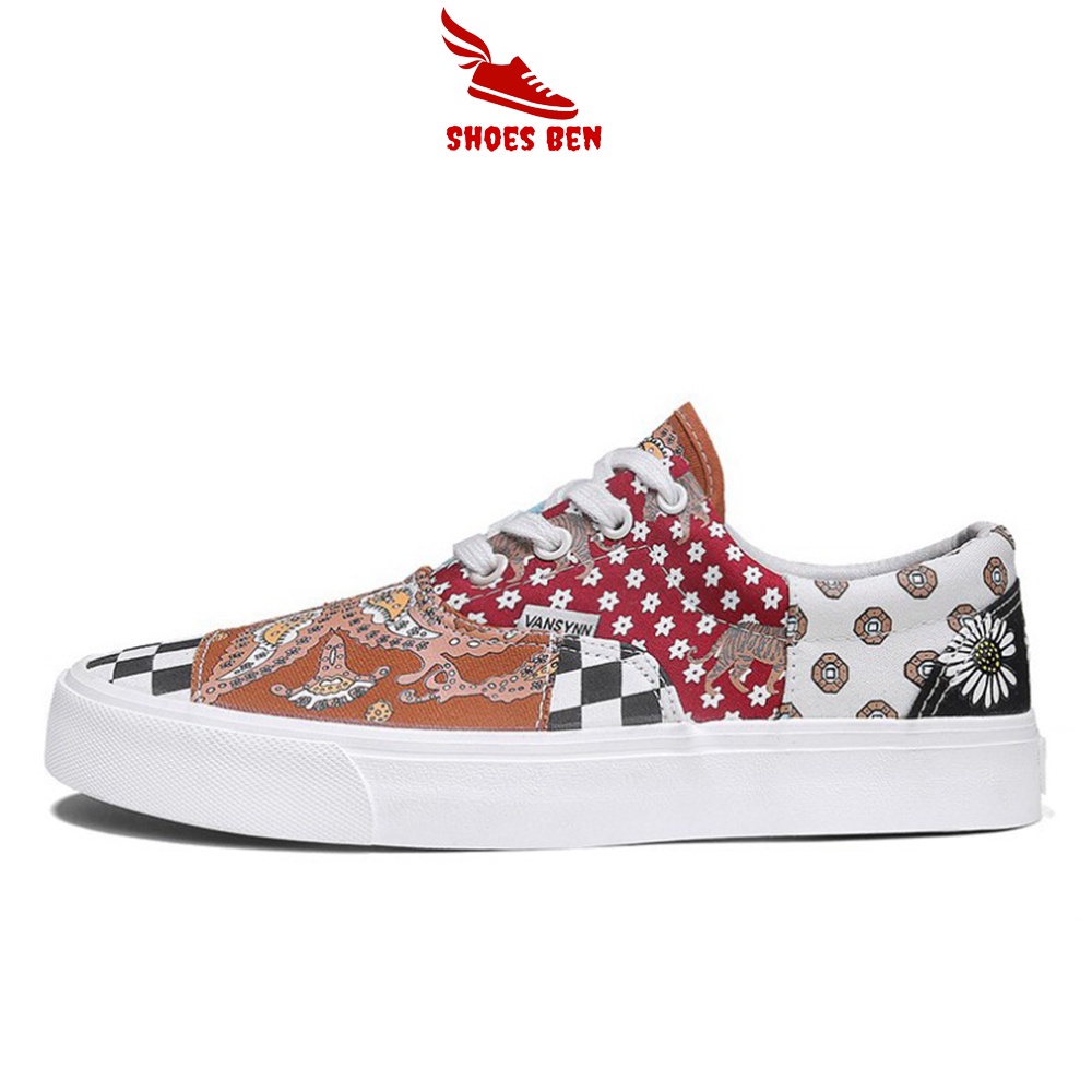 Giày Thể Thao Vans Họa Tiết Thổ Cẩm Cá Tính Cho Nam Và Nữ
