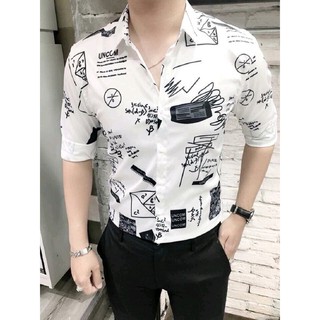 ÁO SƠ MI NAM HỌA TIẾT HÌNH HỌC CHẤT MENLY