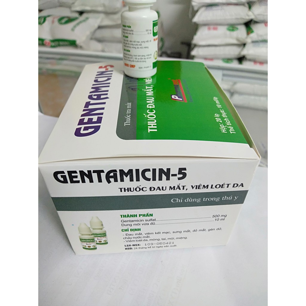 Thuốc đau mắt, viêm loét da- gentamycin-5