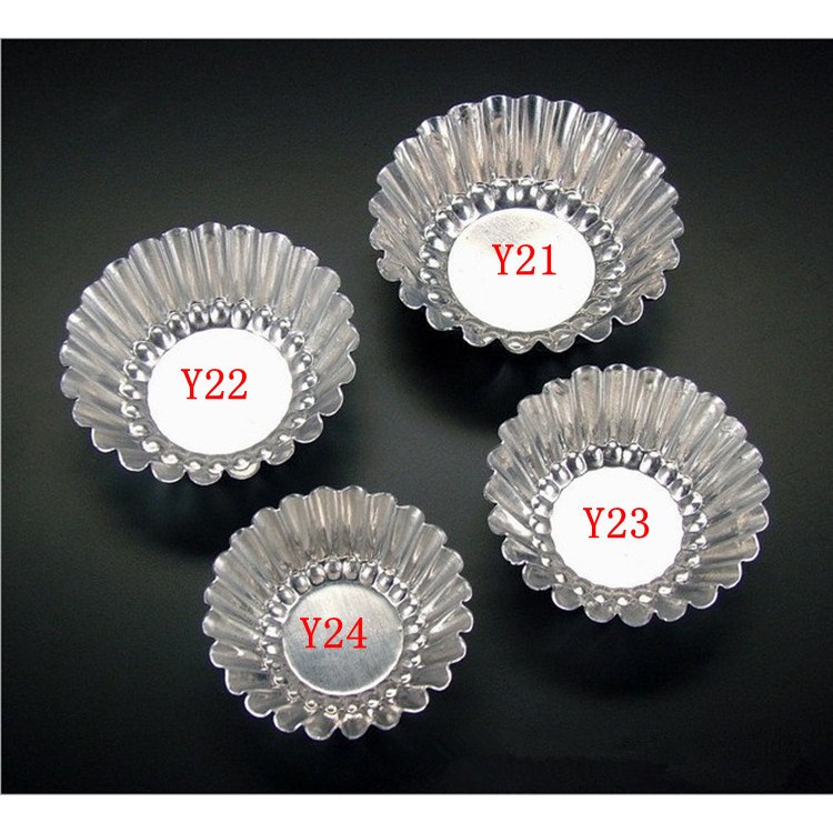 Khuôn Tart nhôm cứng tròn hoa làm bánh tart trứng Y21 Y24 S01 S02