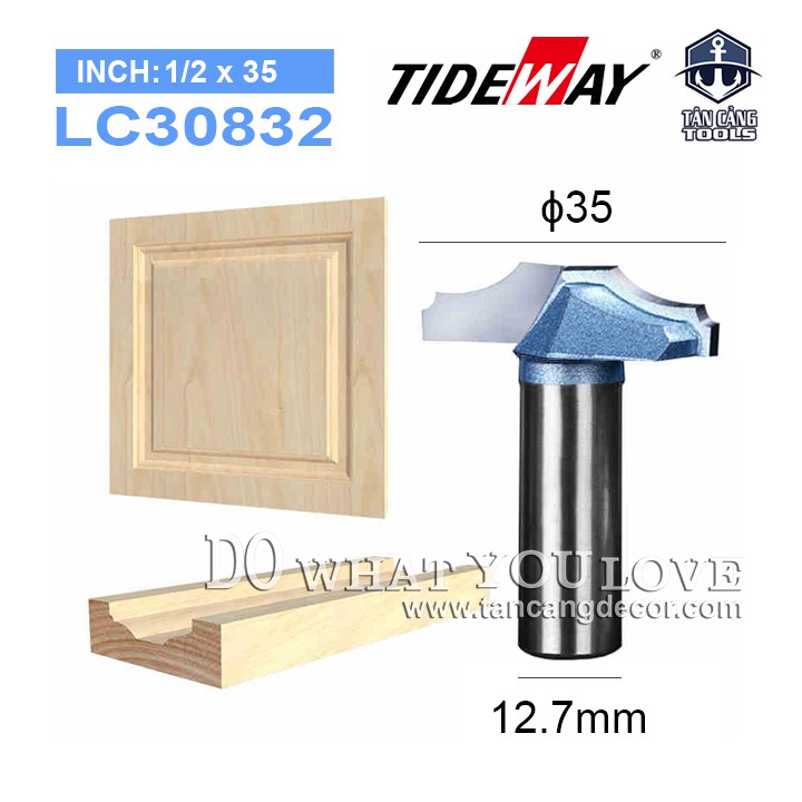 Mũi Router Đánh Pano Tủ Tideway 35 mm Cốt 12.7 mm - A040330