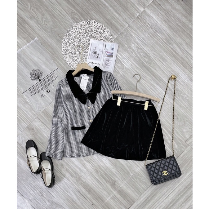 Set áo dạ chân váy nhung thời trang ktvyshop