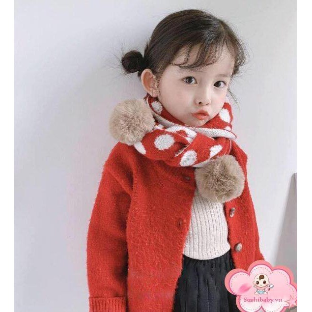 Khăn len cho bé xuất Hàn nhiều màu cho bé trai và bé gái chất liệu len mềm mại phong cách Hàn Quốc