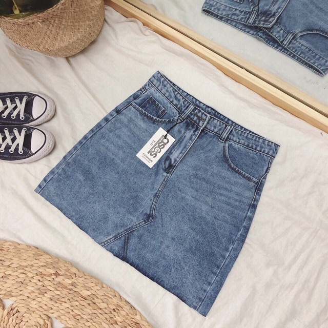 Chân váy jean chữ A