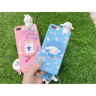 Ốp lưng điện thoại hình thú có gương và dây đeo cho iphone giá rẻ