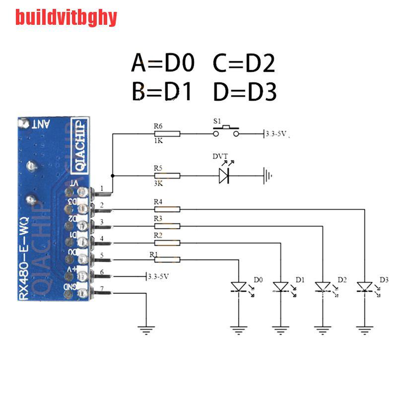 {buildvitbghy}433mhz Wireless RF Receiver 1527 Learning Code Decoder Module For Remote Control OSE
