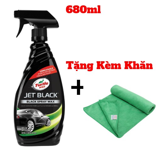 Chai Xịt Bóng Nhanh Sơn Xe Đen Turtle Wax Jet Black 680ml Tặng Kèm Khăn - T319