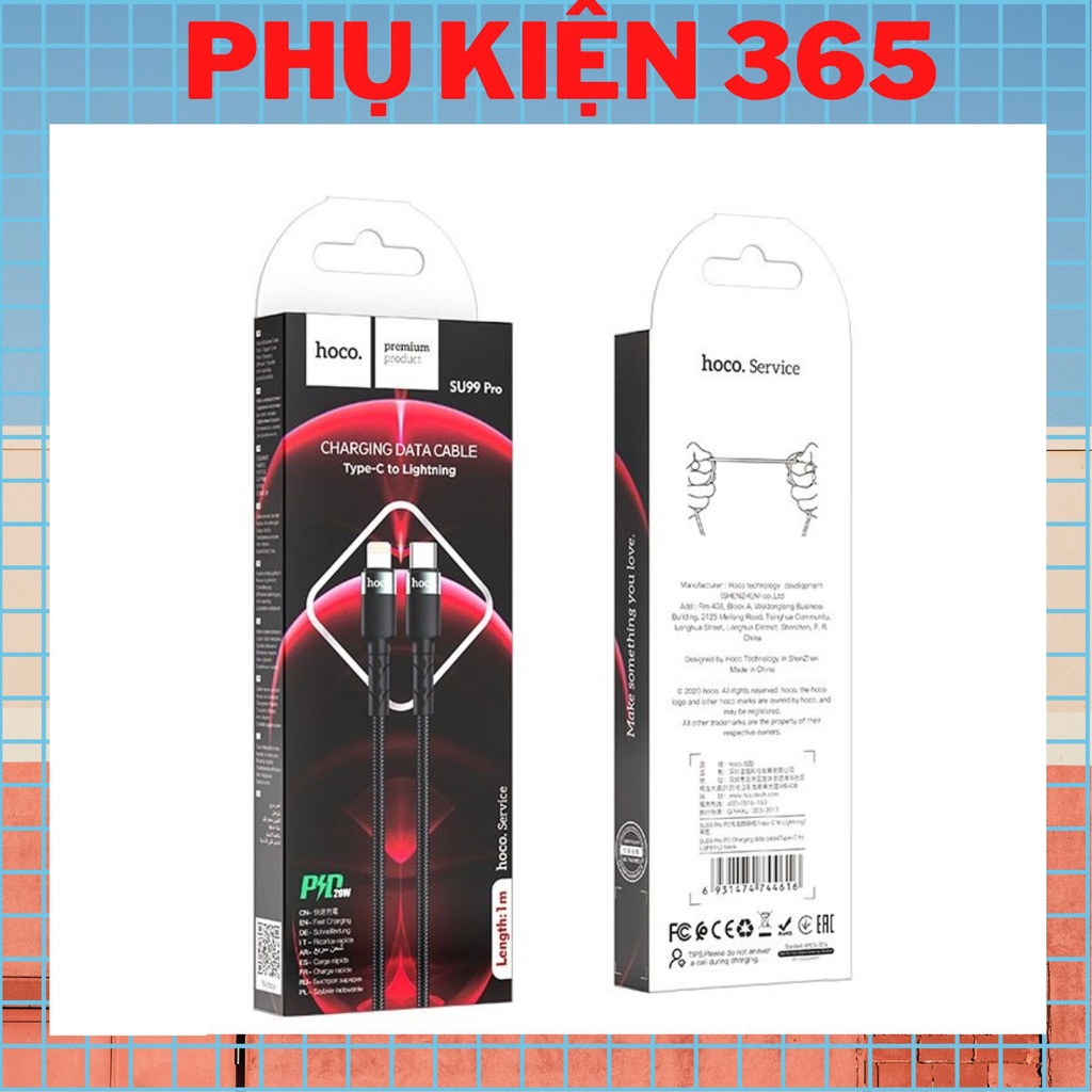 Cáp sạc nhanh SU99 Pro/PD 20W Type-C ra cho /tablet táo dây truyền tải dữ liệu dài 1m
