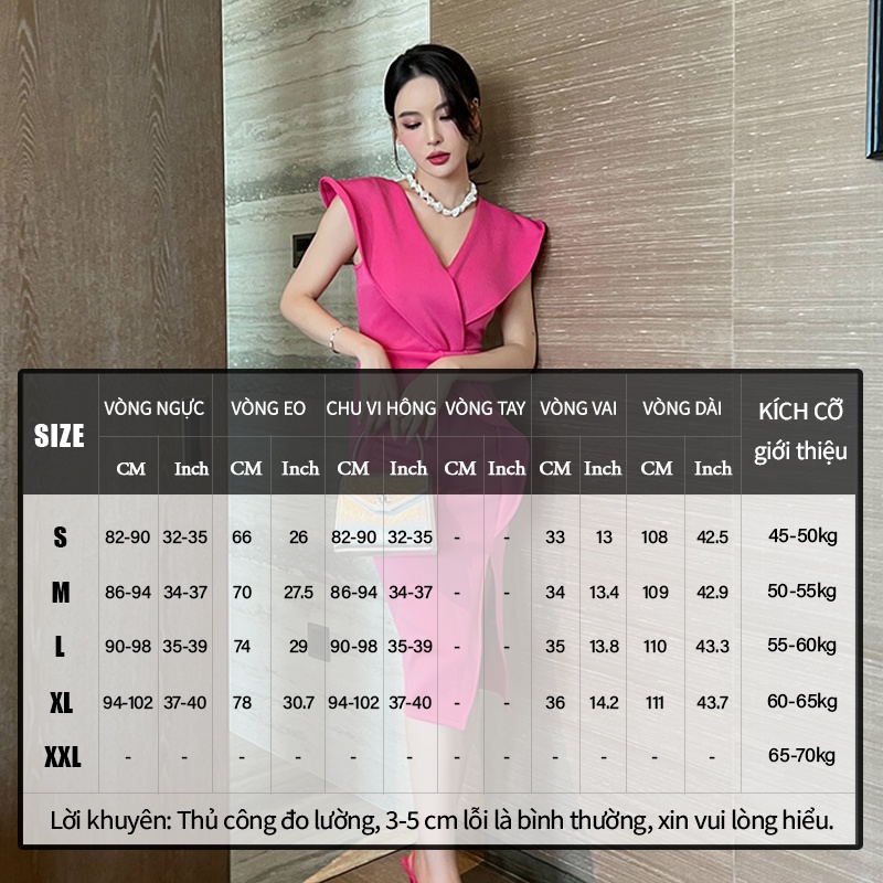 Đầm tiểu thư ZYHT 5930 xẻ tà cổ chữ V lá sen khí chất kiểu Pháp sang chảnh đi chơi/ dự tiệc