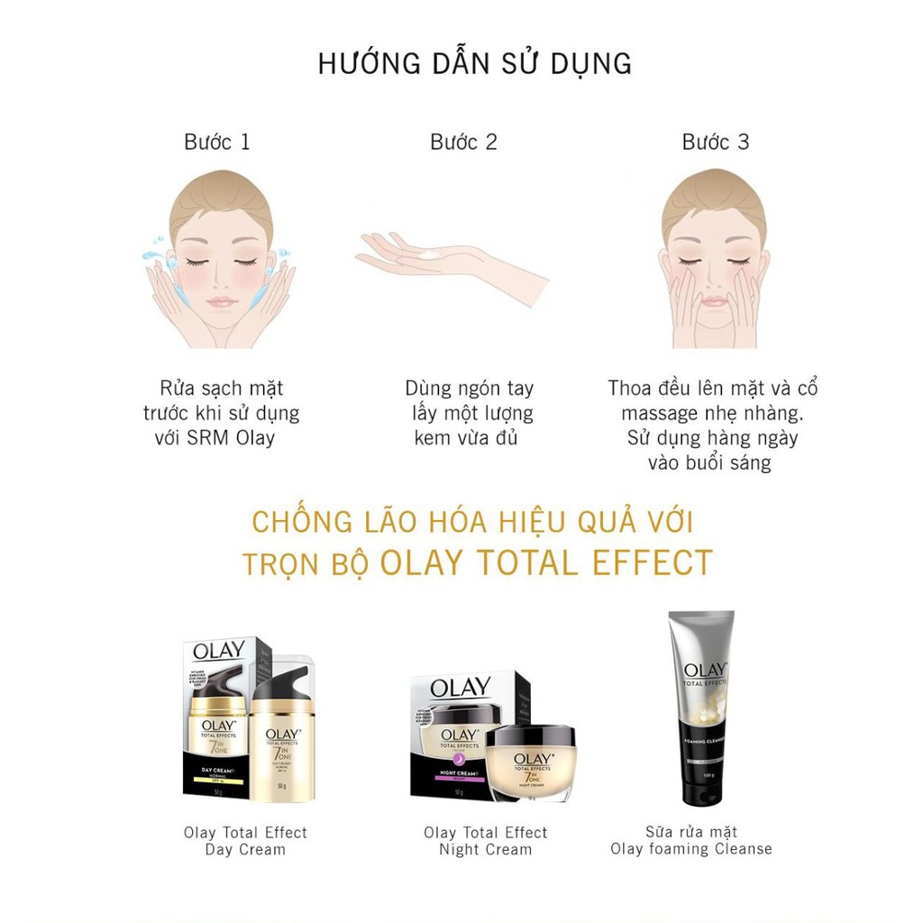 Kem Dưỡng Ban Ngày Ngừa Lão Hóa Olay Total Effects 7 in One Day Cream Normal SPF 15