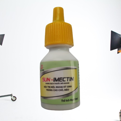 Nhỏ gáy trừ ve, rận, bọ chét, ghẻ và giun đường tiêu hoá Chó mèo SUN-IMECTIN 10ml