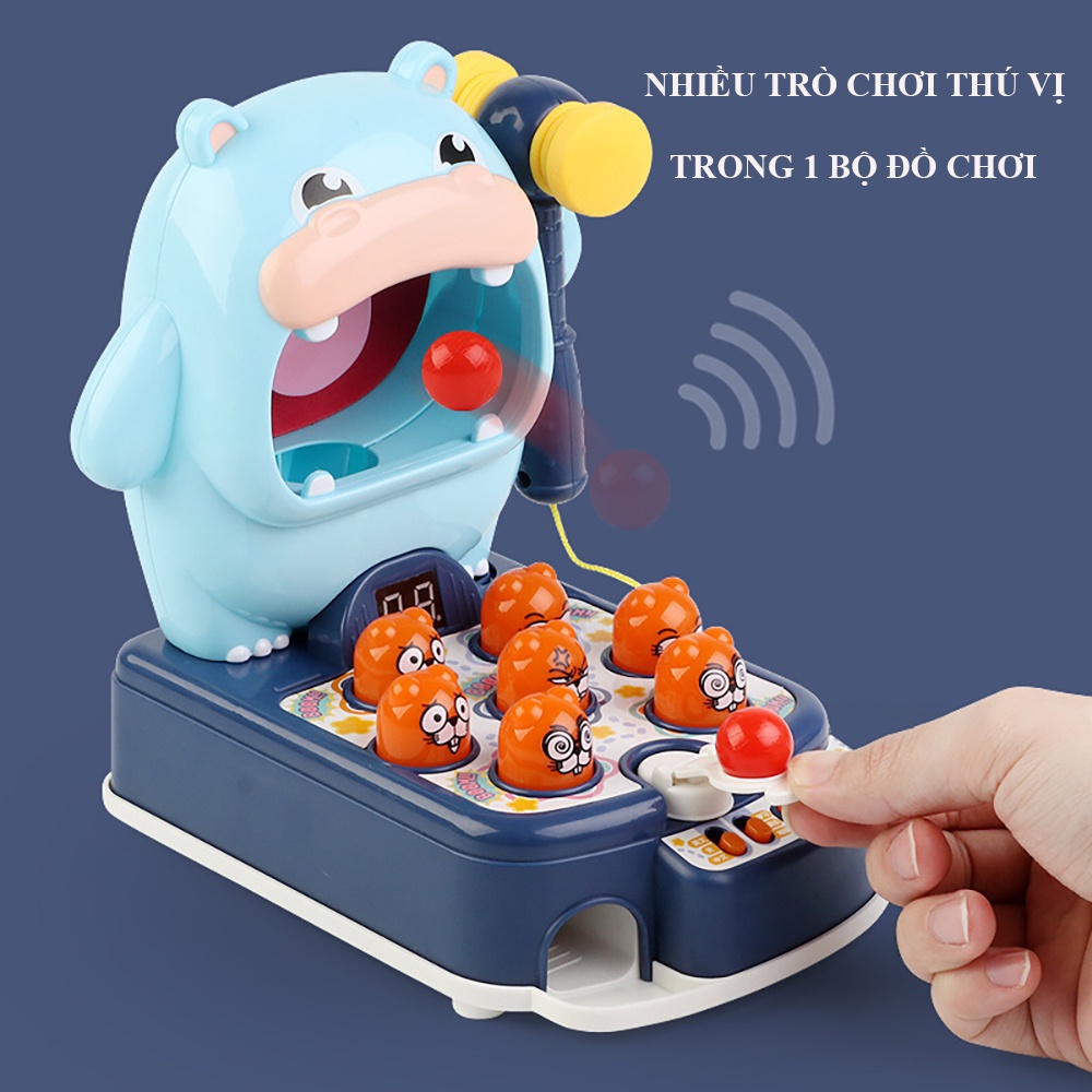 Đồ chơi trẻ em đập chuột bắn bóng có kèm nhạc. Bộ đồ chơi luyện tập phản xạ, óc phán đoán và tư duy nhanh nhạy cho bé.