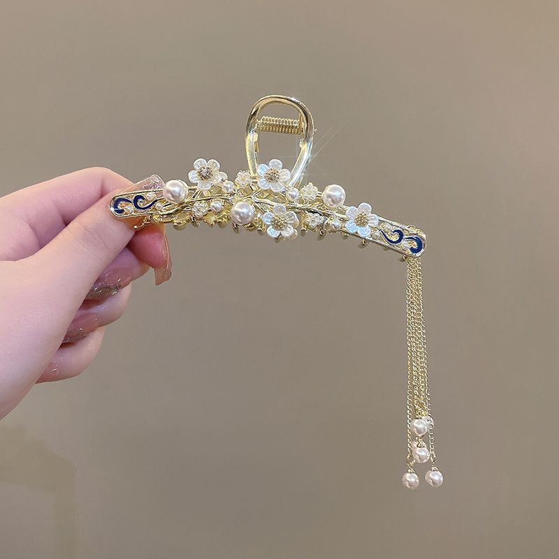 Kẹp Tóc Hình Bông Hoa Phối Tua Rua Phong Cách Cổ Điển Cao Cấp Thời Trang Mùa Thu Mới Cho