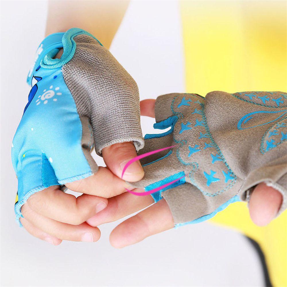 MMLUCK Children Cycling Gloves Anti-sweat Outdoor Sports Bicycle Gloves Bicycle Supplies Riding Equipment Hiking Skating Half Finger Golves
