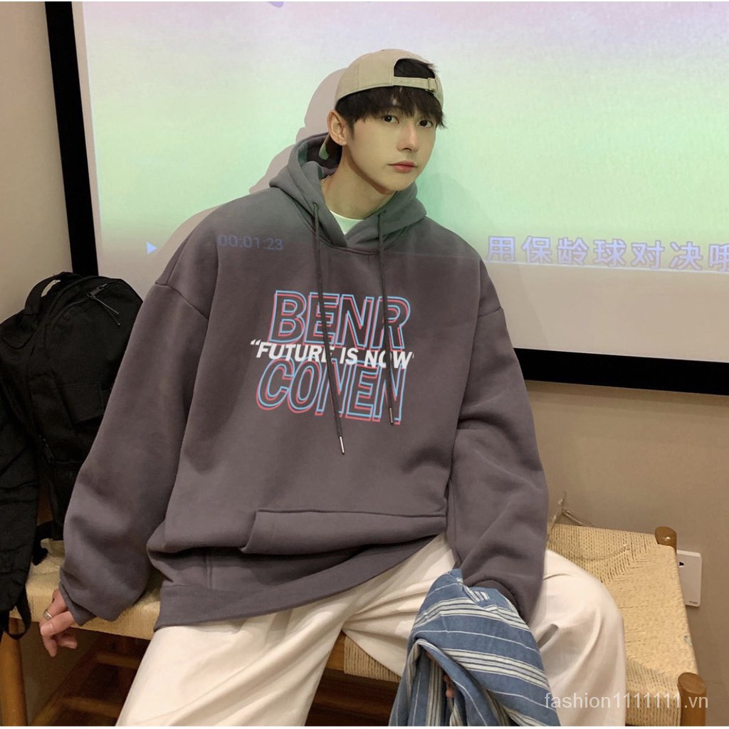 Áo hoodie, áo nỉ in hình họa tiết BENRCONEN vải nỉ cotton form rộng unisex phong cách ulzzang