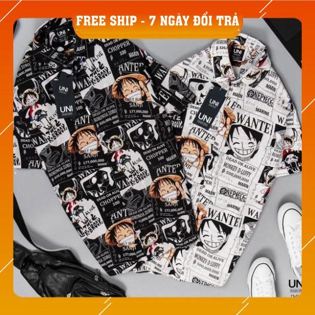 Áo SƠ MI NAM LUFFY form rộng tay lỡ nam nữ unisex