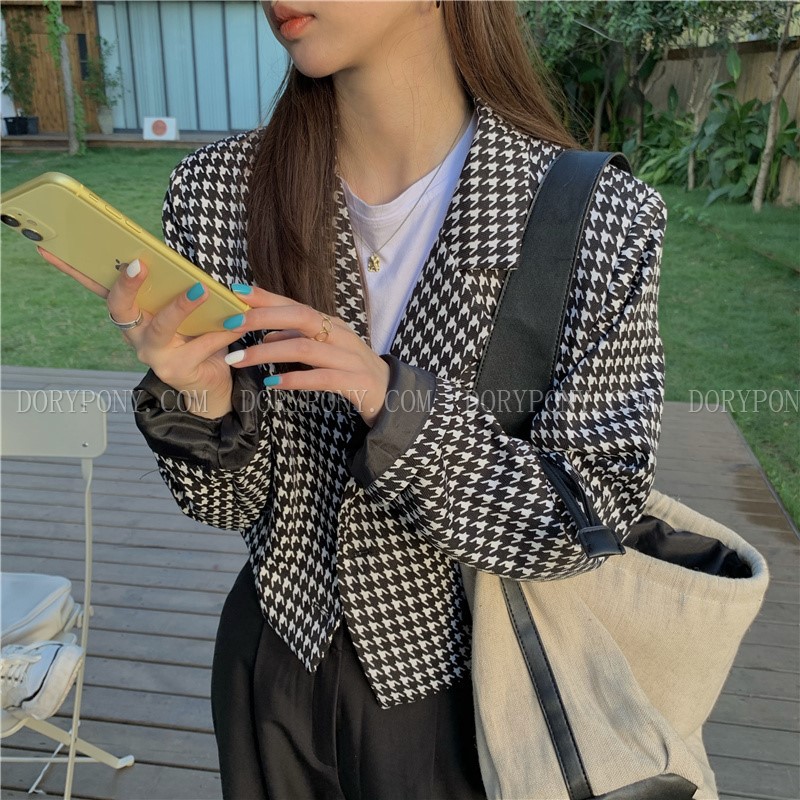 ÁO KHOÁC VEST NGẮN DORYPONY Houndstooth ZICZAC TRENDY – AK083 | BigBuy360 - bigbuy360.vn