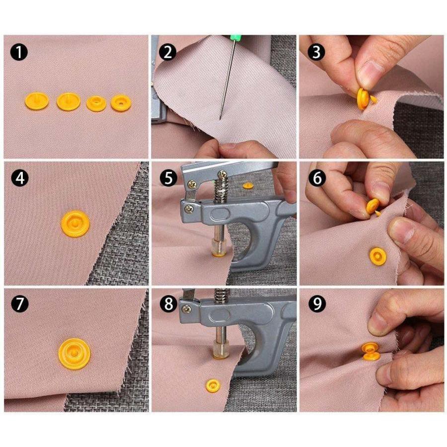 Combo 10 bộ cúc bấm nhựa, nút áo 10mm, 12mm, 14mm giá sỉ